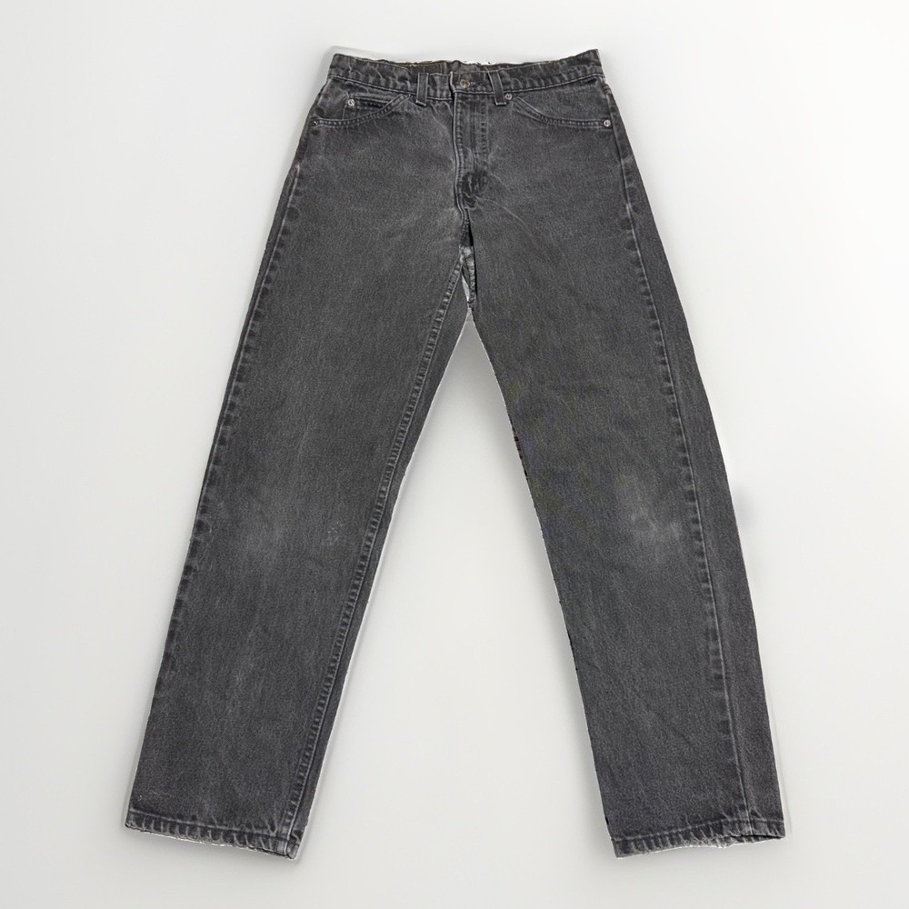 Levi's 555 Jeans 30x30 Relaxed Fit Straight Leg Black Denim Orange Tab USA Made